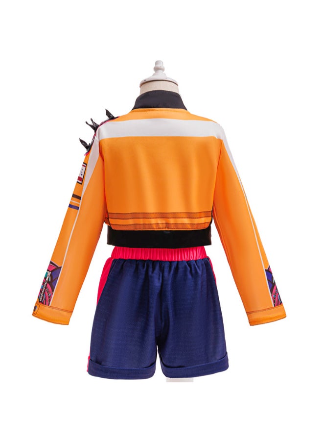 KPop Demon Hunters Rumi Cosplay Costume K-Pop Demon Hunter Outfit with Jacket and Shorts Set, Anime-Inspired Performance Wear for Fans, Events, Stage Shows and Costume Parties 9to11 years 140cm - Image 3
